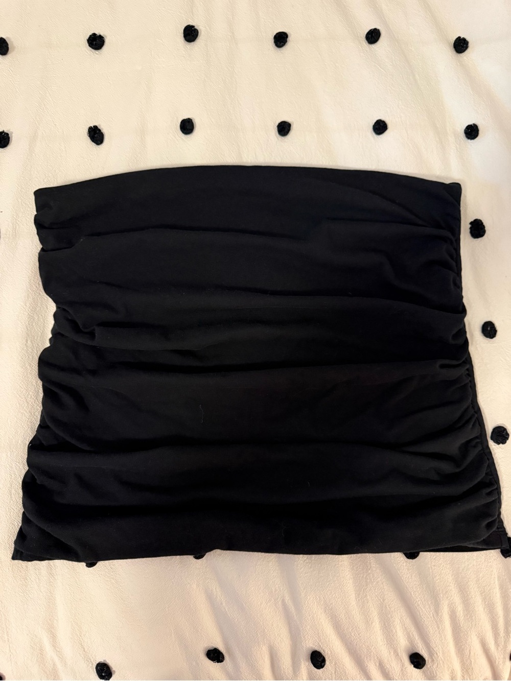 Topshop Black Ruched Strapless Tube Top Size L
